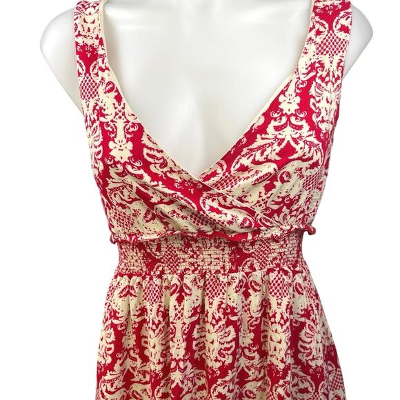 Anthropologie Sunday in Brooklyn Red White Damask Crochet Lace Maxi Dress Sz XS - Picture 5 of 8